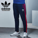 Adidas Cotton Trouser For Men-Dark Navy With Pink Stripes-BE2236