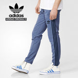 Adidas Cotton Trouser For Men-Dark Blue With Dark Navy Stripes-BE1073