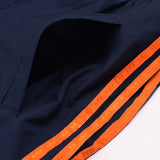 Adidas Cotton Trouser For Men-Dark Navy With Orange Stripes-BE970