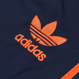 Adidas Cotton Trouser For Men-Dark Navy With Orange Stripes-BE970