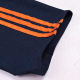 Adidas Cotton Trouser For Men-Dark Navy With Orange Stripes-BE970