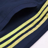 Adidas Cotton Trouser For Men-Dark Navy With Parrot Stripes-BE964