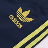 Adidas Cotton Trouser For Men-Dark Navy With Yellow Stripes-BE977