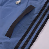 Adidas Cotton Trouser For Men-Dark Blue With Black Pocket & Stripes-BE1072