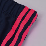 Adidas Cotton Trouser For Men-Dark Navy With Pink Stripes-BE2236