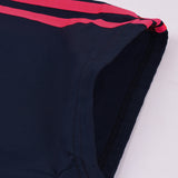 Adidas Cotton Trouser For Men-Dark Navy With Pink Stripes-BE2236