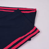 Adidas Cotton Trouser For Men-Dark Navy With Pink Stripes-BE2236