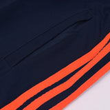 Adidas Cotton Trouser For Men-Dark Navy With Orange Stripes-BE2237