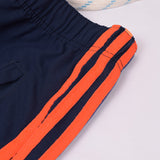 Adidas Cotton Trouser For Men-Dark Navy With Orange Stripes-BE2237