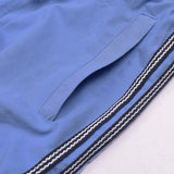 Adidas Cotton Trouser For Men-Light Sky Blue With Black & White Stripes-BE972