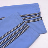 Adidas Cotton Trouser For Men-Light Sky Blue With Black & White Stripes-BE972