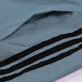 Adidas Cotton Trouser For Men-Bond Blue With Black Stripes-BE985