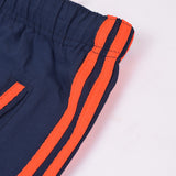 Adidas Cotton Trouser For Men-Dark Navy With Orange Stripes-BE2244